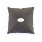 Cushion Two is better, gray velvet back with Christine Grenier brand label