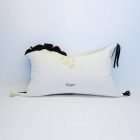 Irregular fancy pillow, ivory and black