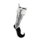 Christmas stocking Estrella Christine Grenier silver black and white