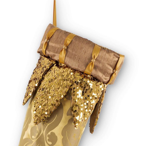 Paillettes dorées bas de Noël Cordelia