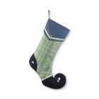 Christmas stocking Perceval green and blue checks