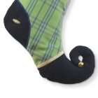 Christmas stocking Perceval - detail of the curly toe with gold bell