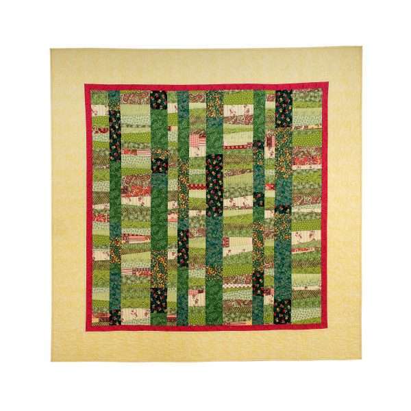 Textile art The tablecloth of every day - Yellow-green-pink