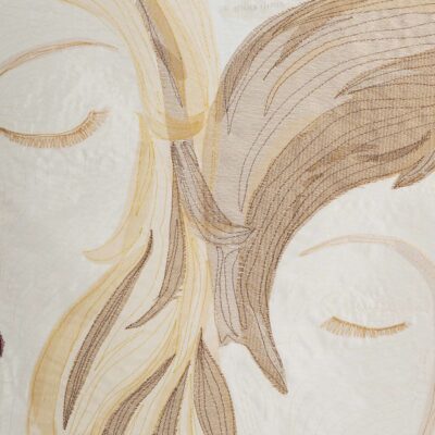 Détail de l'oeuvre textile Mots dits Mots tus par Christine Grenier