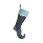 Bas de Noël Étincelle turquoise et argent