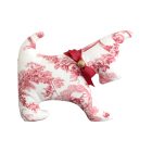 Red toile de Jouy dog Adélaïde by Christine Grenier