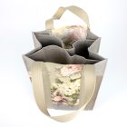Inside the Accona bottle carrier bag with 4 compartments