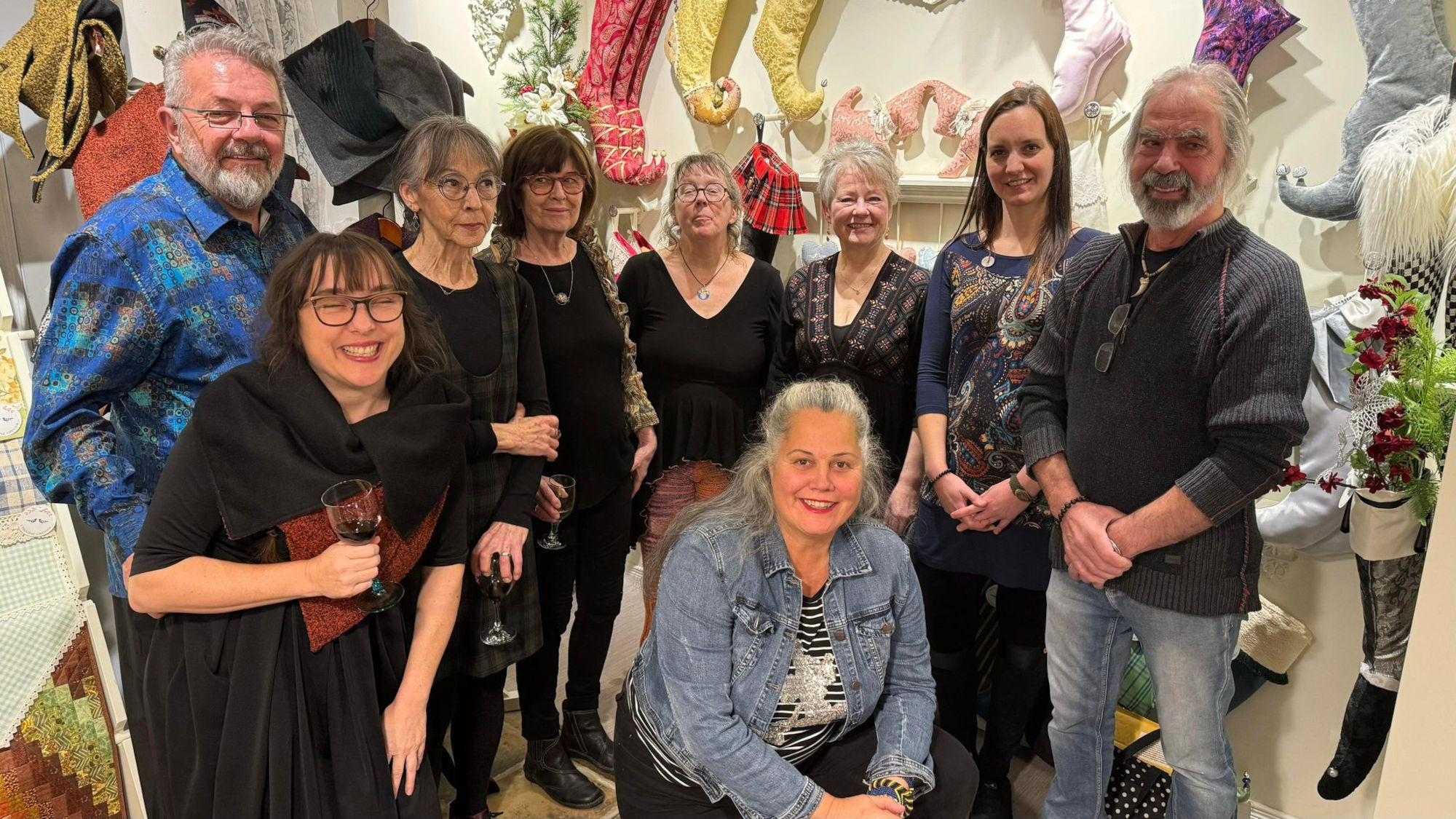 The artists of Récolte de rêves 2023 at the Galerie-Boutique Christine Grenier: André Grégoire. Marie-Claude Garneau, Yolande Bernier, Marthe Coulombe, France-Anne Blanchet, Christine Grenier, Emmanuelle Lessard, Marcel Martineau et Sophie Lanza.