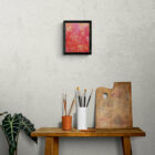 Art contemporain abstrait. Rouge, orange, jaune, rose.