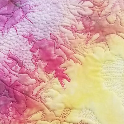 Tableau poétique abstrait Souvenir d'un rêve aux couleurs vives rose et jaune.
