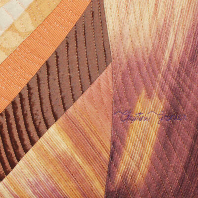 Détail de la signature de Christine Grenier sur le tableau d'art abstrait La Bête.