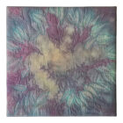 Mémoires d'un temps oublié - Art textile abstrait sur la mémoire transgénérationnelle - tissu teint et broderie - Violet, bleu, or