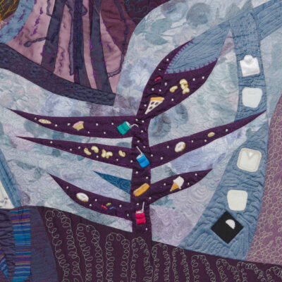 Détail du tableau Des souris dans ma tête symbolisant l'addiction à la nourriture et la culpabilité.