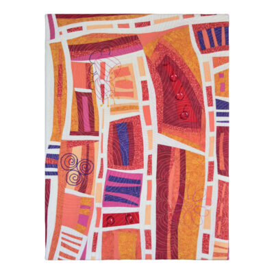 Tableau d'art textile Passages, art abstrait de Christine Grenier